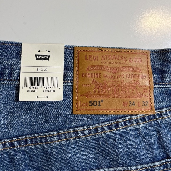 Levi’s 501 Selvedge Jeans Men's 34x32 Blue Premium Original NWT - Picture 9 of 16